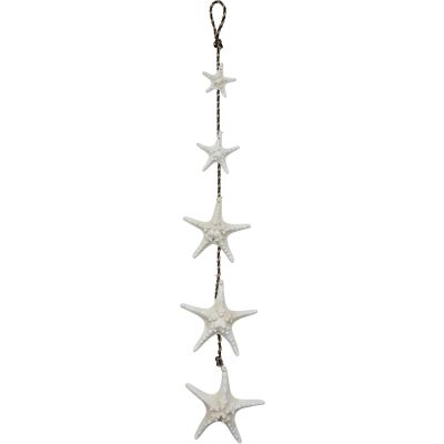 Five White Knobby Starfish Strand 48"