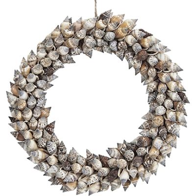 Brown Chula Seashell Wired Wreath 8"