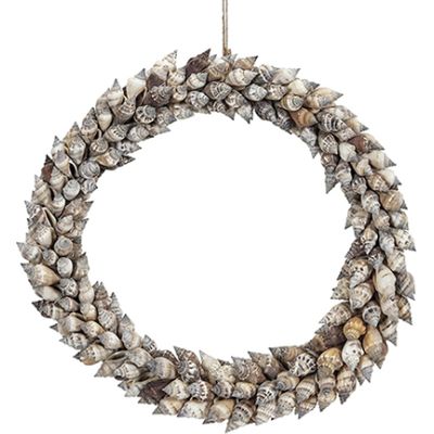 Brown Chula Seashell Wired Wreath 10"