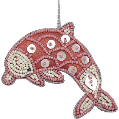 Dolphin Coral MOP & Beads Ornament