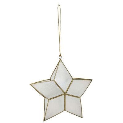 Capiz Star 3D Double Ornament 5x2"
