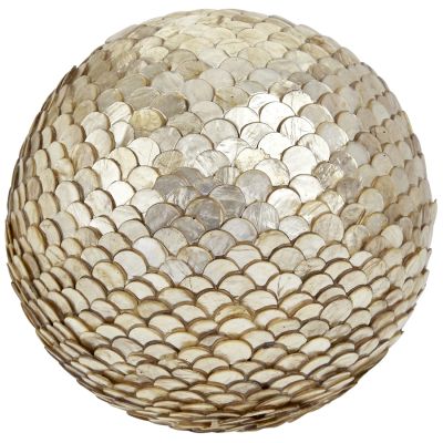 Capiz Scaled Shell Orb 6" Champagne