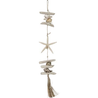 2 Driftwood Shells Star Tassel Strands 23" (Set of 2)