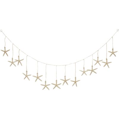 White Finger Starfish Garland with 14 Starfish 72"