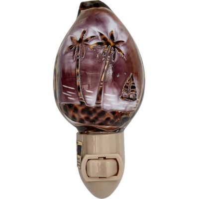 Carved Cowrie Palm Tree Boxed LED Night Light