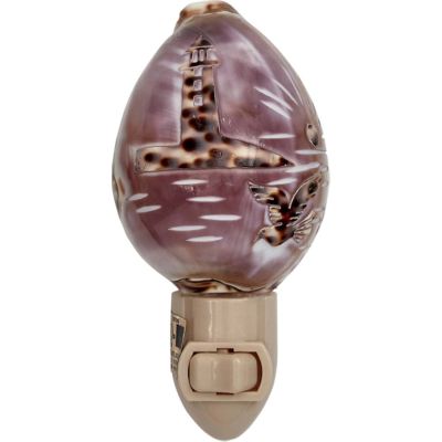 Carved Cowrie Lighthouse Boxed LED Night Light